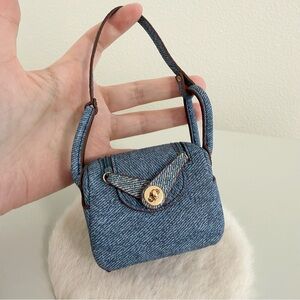 Mini Denim Style Bag Charm | Handmade Micro Bag
